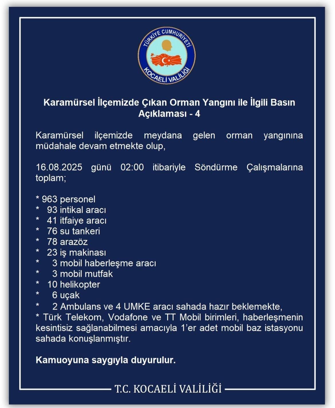Kocaeli'de orman yangını: 3 mahalle tahliye edildi