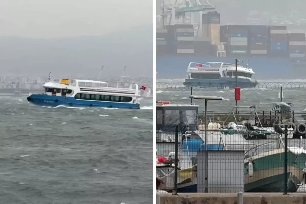 Fırtına etkili oldu! İzmit-Gölcük seferini yapan vapur zor anlar yaşadı