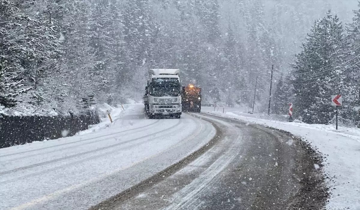 Kocaeli ve Karabük'te Kar Yağışı Etkili Oldu