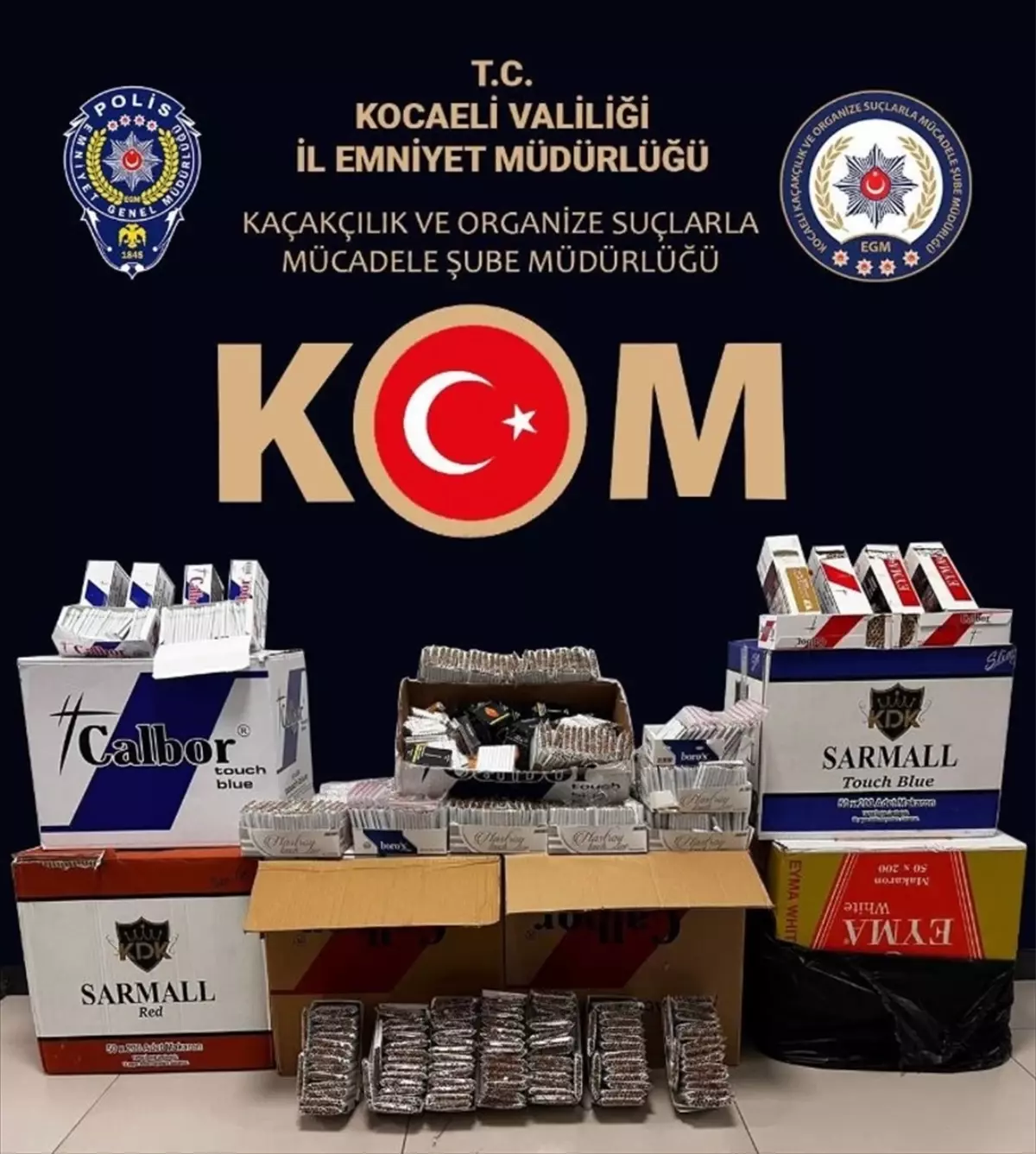 Kocaeli'de Kaçak 100 Bin Makaron Ele Geçirildi