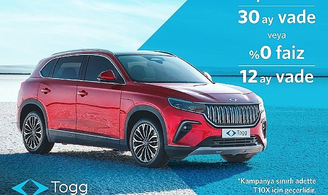 Togg'un avantajlı kredi fırsatları şimdi T10X'in tüm versiyonlarında geçerli