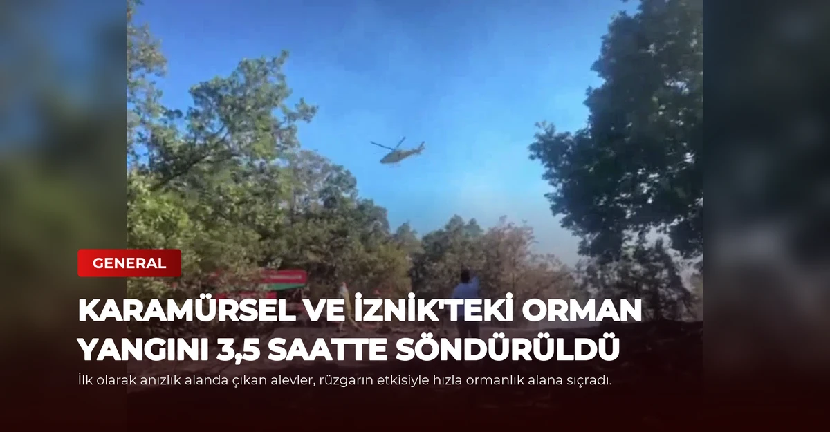 Karamürsel ve İznik'teki Orman Yangını 3,5 Saatte Söndürüldü