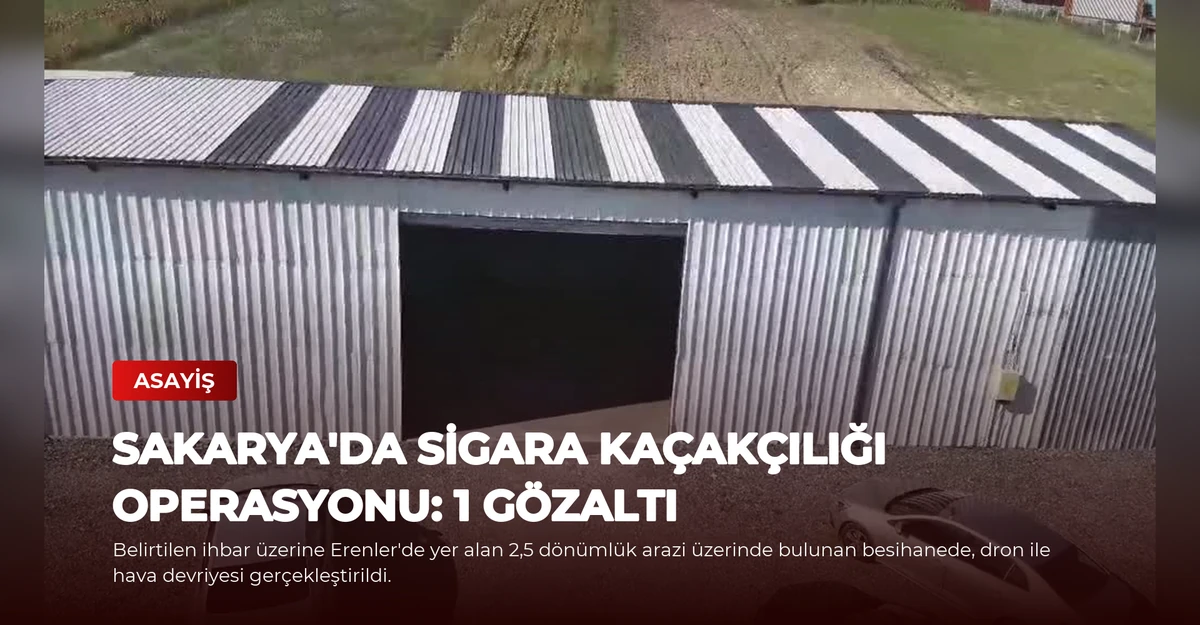 Sakarya'da Sigara Kaçakçılığı Operasyonu: 1 Gözaltı