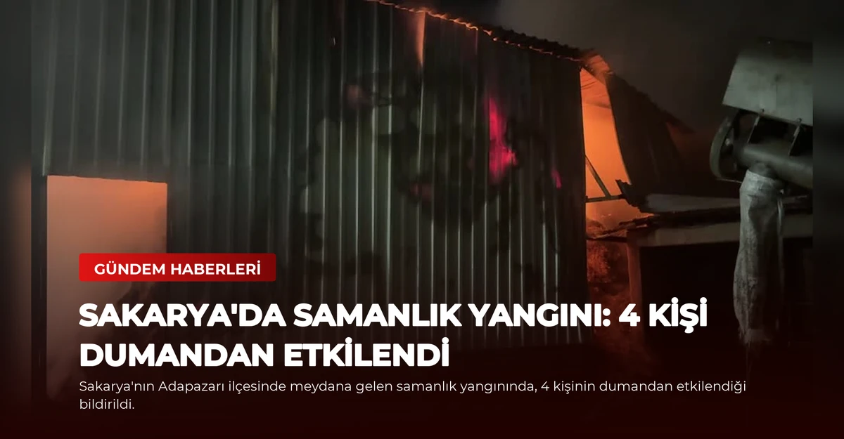 Sakarya'da Samanlık Yangını: 4 Kişi Dumandan Etkilendi