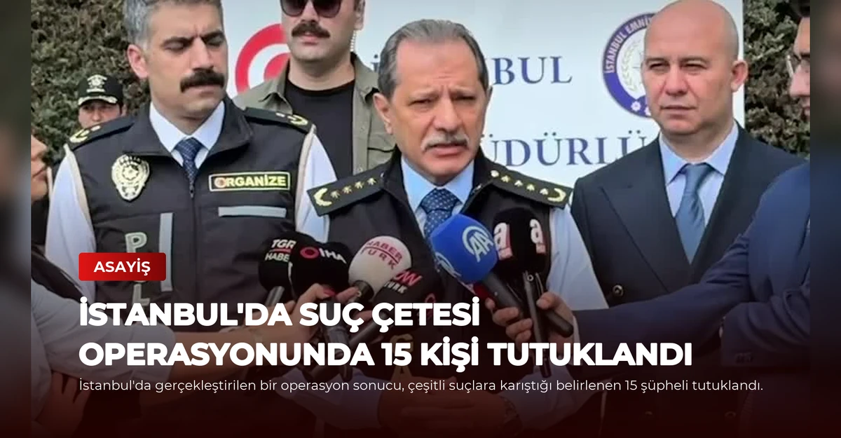 İstanbul'da Suç Çetesi Operasyonunda 15 Kişi Tutuklandı