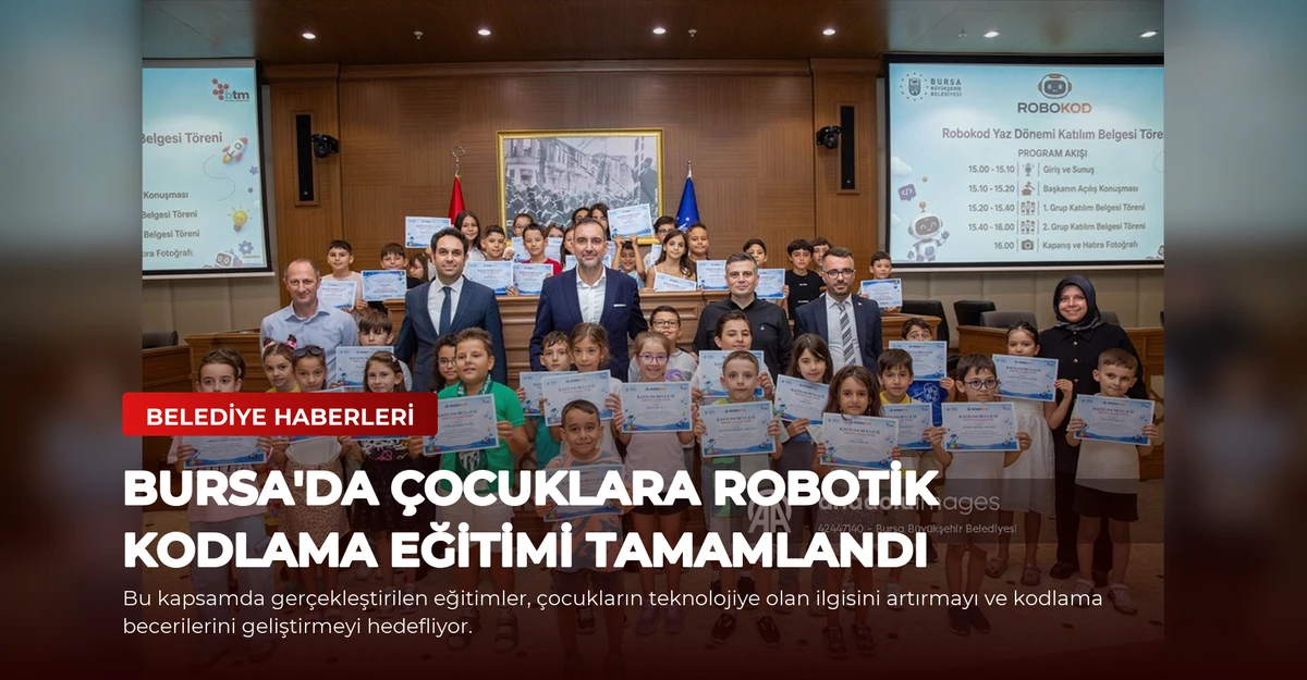 Bursa'da Çocuklara Robotik Kodlama Eğitimi Tamamlandı