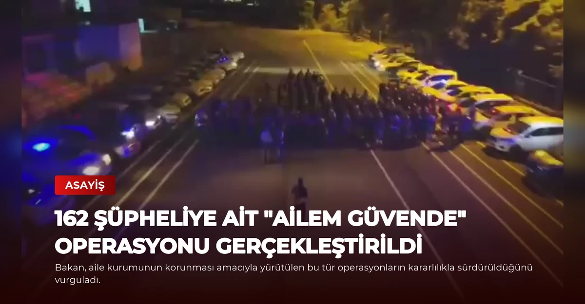 162 Şüpheliye Ait "Ailem Güvende" Operasyonu Gerçekleştirildi