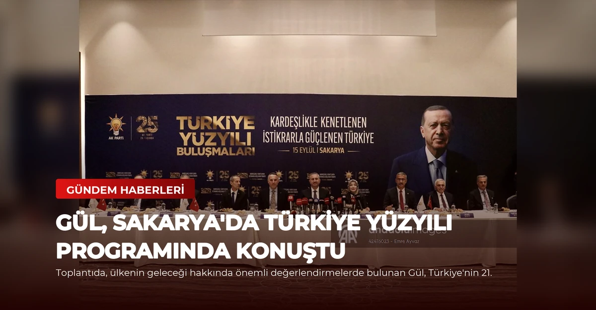 Gül, Sakarya'da Türkiye Yüzyılı Programında Konuştu
