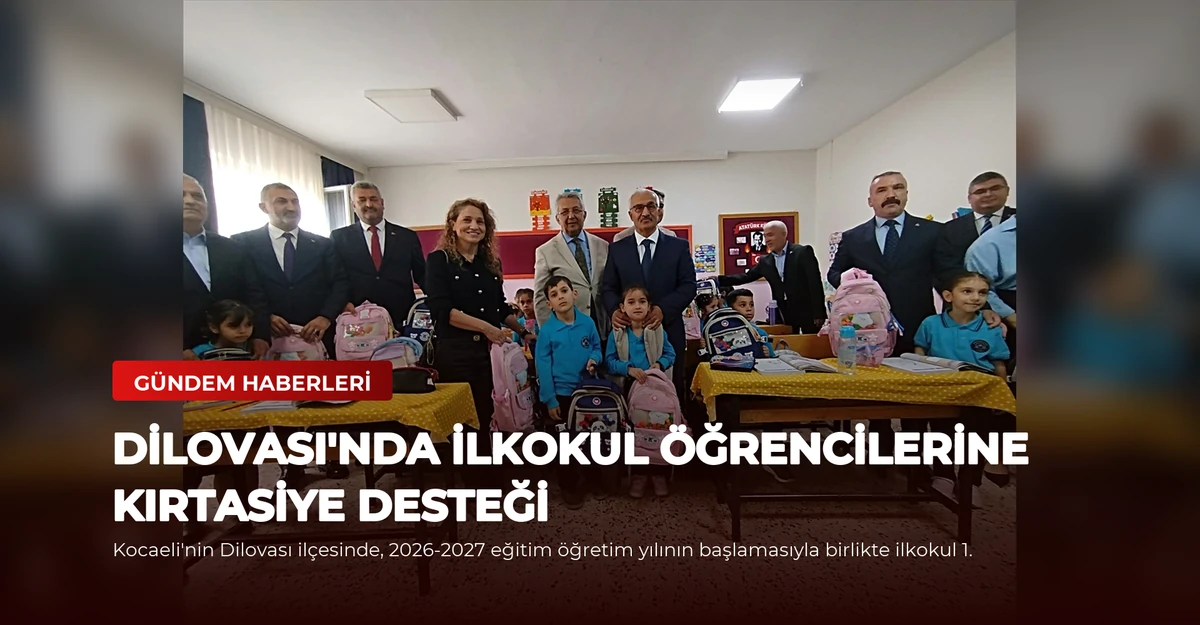 Dilovası'nda İlkokul Öğrencilerine Kırtasiye Desteği