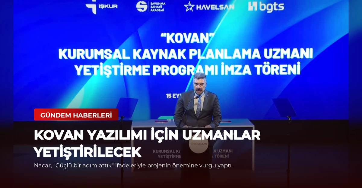 KOVAN Yazılımı İçin Uzmanlar Yetiştirilecek
