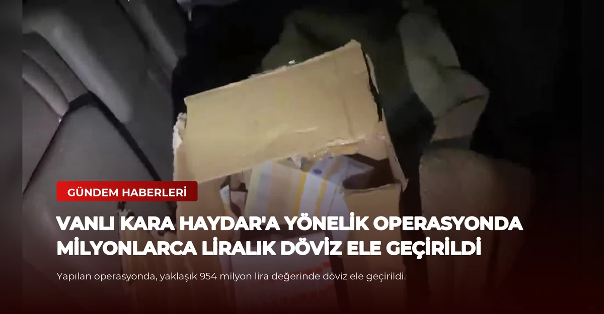 Vanlı Kara Haydar'a Yönelik Operasyonda Milyonlarca Liralık Döviz Ele Geçirildi