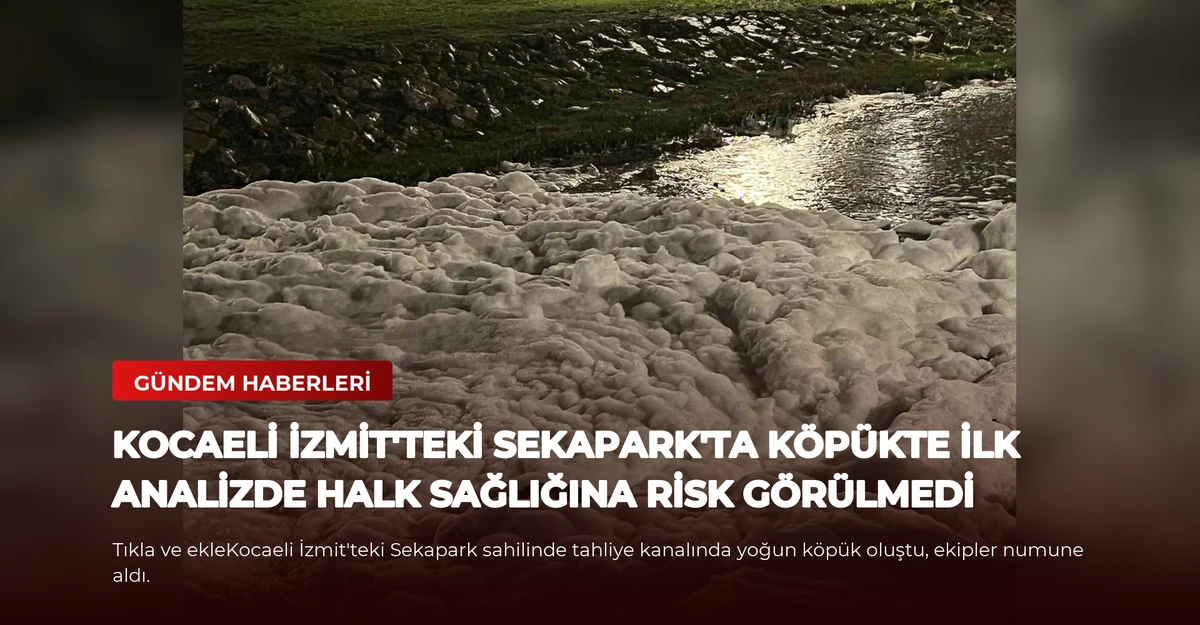 Kocaeli İzmit'teki Sekapark'ta köpükte ilk analizde halk sağlığına risk görülmedi