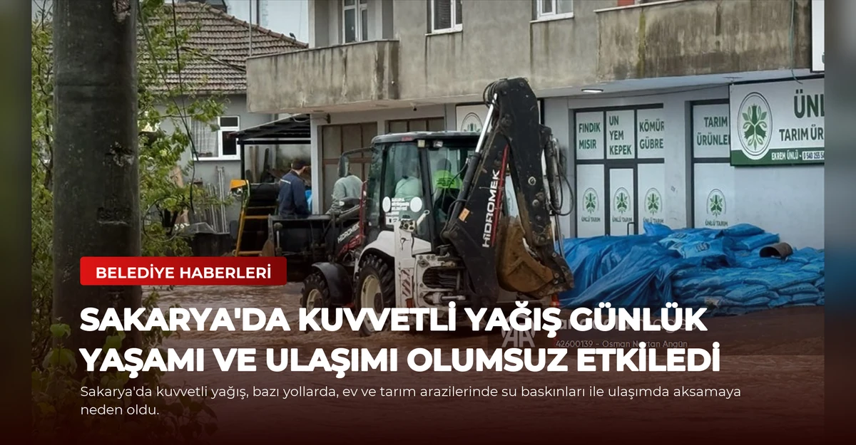 Sakarya'da kuvvetli yağış günlük yaşamı ve ulaşımı olumsuz etkiledi