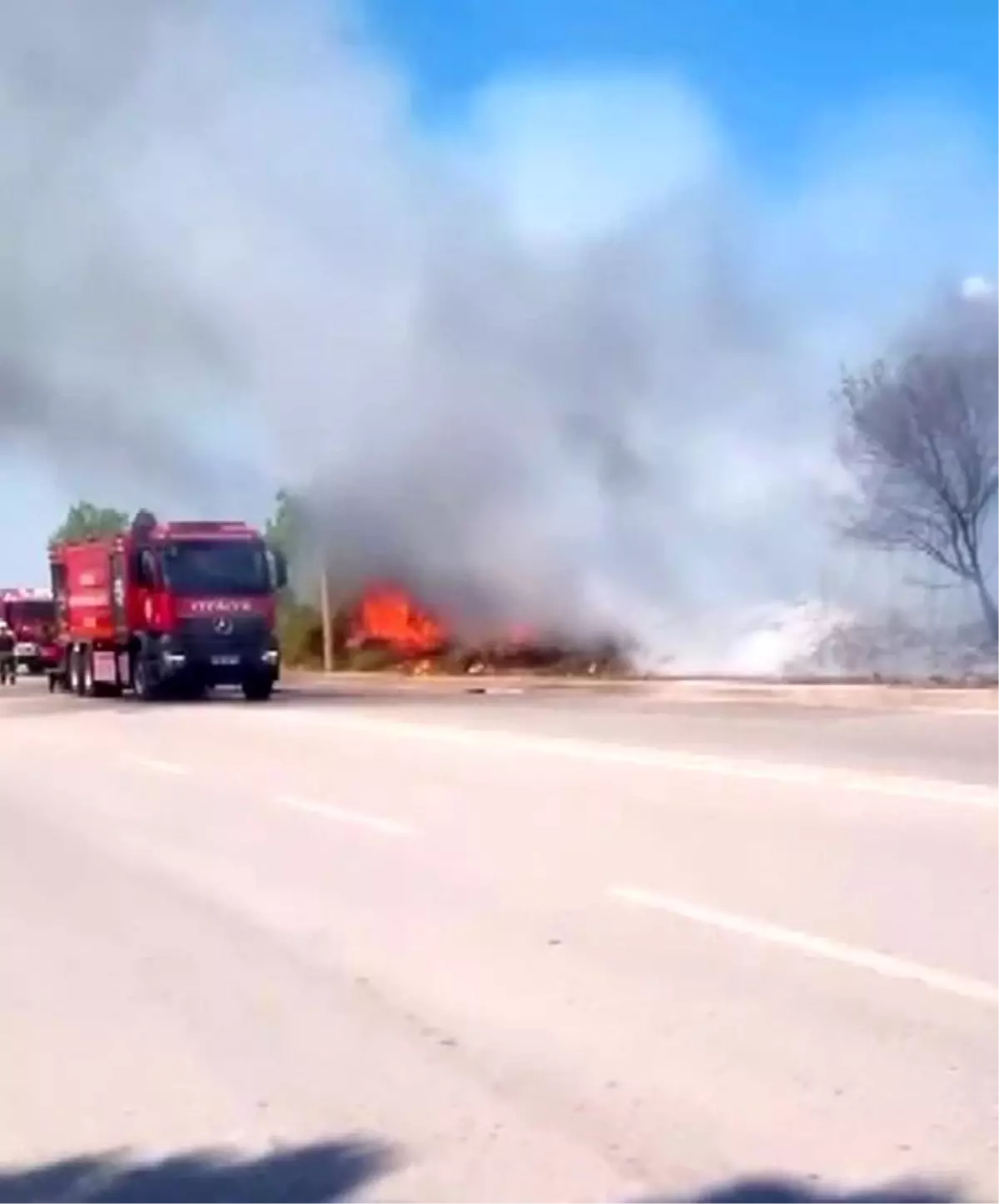  Kartepe’de yol kenarında çıkan yangın itfaiye ekipleri tarafından söndürüldü